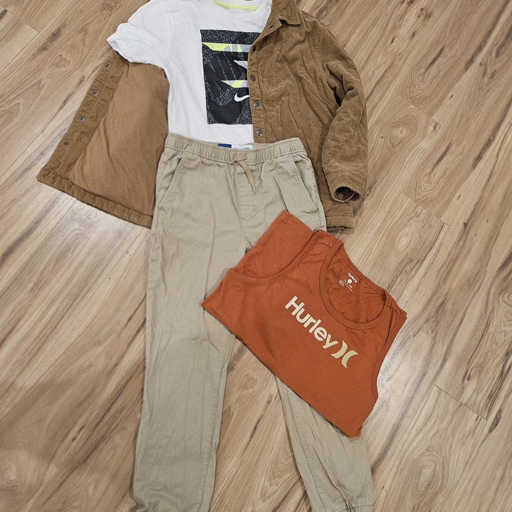 Multiples Kids Matching Set in Brown, White, and Orange